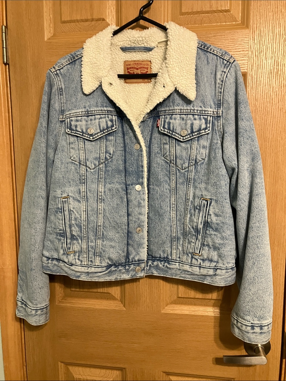 Levi's Denim Trucker Jacket with Cream Sherpa Collar